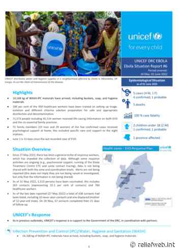 UNICEF DRC Ebola Situation Report #6 for 26 May - 01 June 2022 - Democratic Republic of the Congo - ReliefWeb