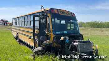Stolen school bus in multiple collisions on Alberta highway - Lethbridge News Now