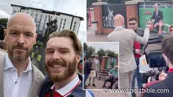 Erik Ten Hag Spotted Meeting Manchester United Fans Outside Of Old Trafford - SPORTbible