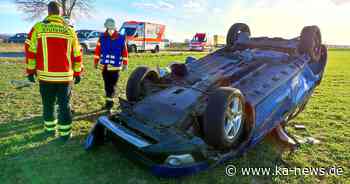 Unfall und Feuerwehreinsatz: Auto überschlägt sich in Stutensee | ka-news - ka-news.de