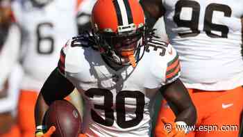 Browns welcome back RB Johnson on 1-year deal