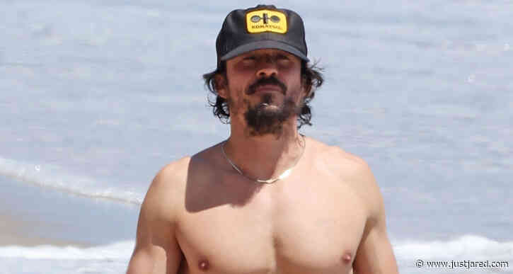 Orlando Bloom Shows Off Fit Physique During Day at the Beach in Santa Barbara