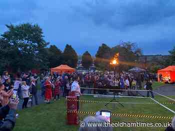 Crowds gather in Shaw for lighting of the beacon - The Oldham Times