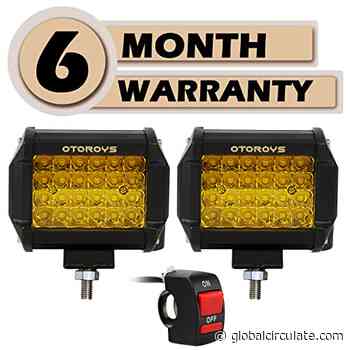 OtoRoys 24LED Fog Light/Work Light Bar Spot Beam Off Road Driving Lamp Cree Universal Fitting for All Bikes and Cars (With Switch, 72W) (Set of 2) Yellow - Global Circulate