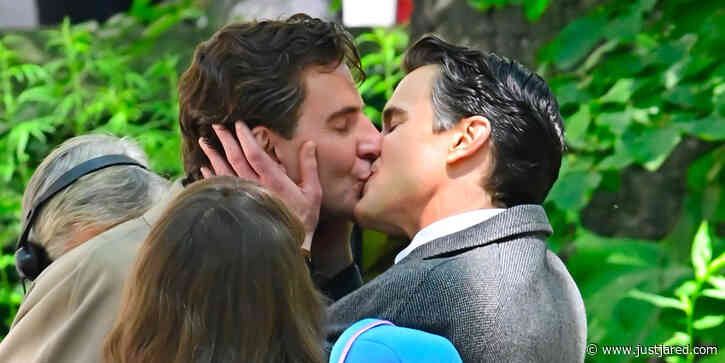 Bradley Cooper & Matt Bomer Share a Kiss on the Set of 'Maestro' in NYC