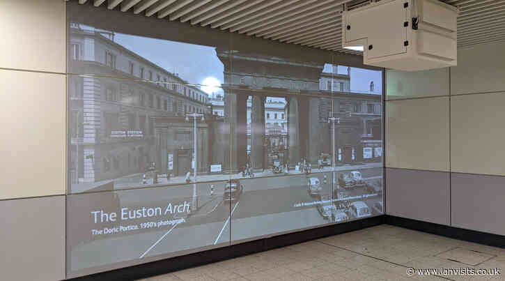 The tribute to the Euston Arch has appeared at Euston station