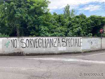 Saronno, maxi graffito anarchico contro la sorveglianza speciale - ilSaronno