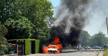Wagen volledig uitgebrand ter hoogte van voetbalveld SK Aaigem - Het Laatste Nieuws