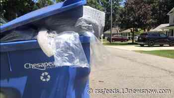 Frustrations grow as blue bins pile up in Chesapeake