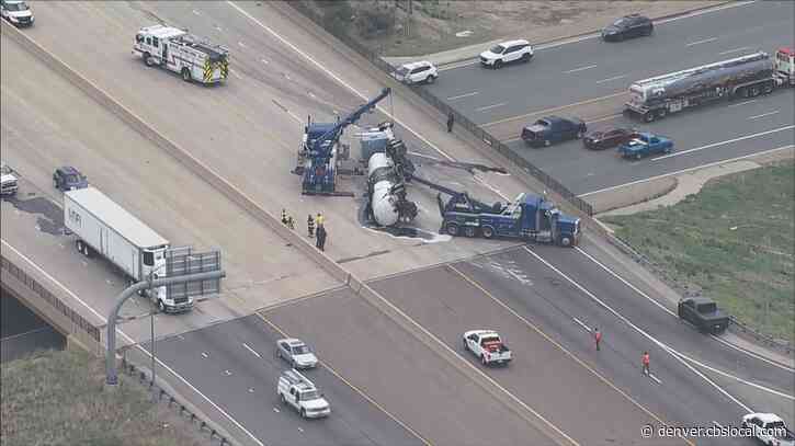 Asphalt Tanker Rollover Closed I-270 In Commerce City For Many Hours On Tuesday