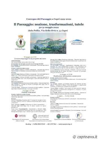 Capri celebra con un'iniziativa di due giorni i cento anni dal Convegno del Paesaggio - Capri News