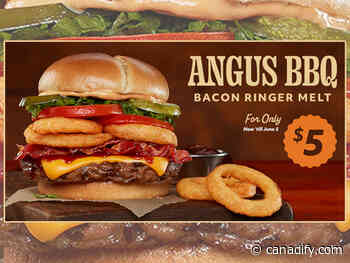 Harvey's Offers Angus BBQ Bacon Ringer Melt For $5 In The App Through June 5, 2022 - Canadify