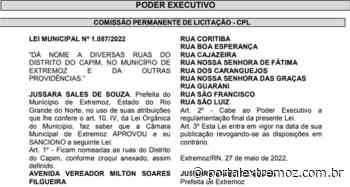 Prefeitura de Extremoz oficializa nomes de ruas no distrito do Capim - PORTAL EXTREMOZ