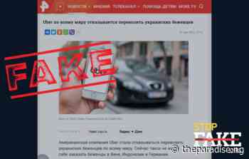 Fake: Uber Refuses to Transport Ukrainian Refugees | The Paradise News - The Paradise News