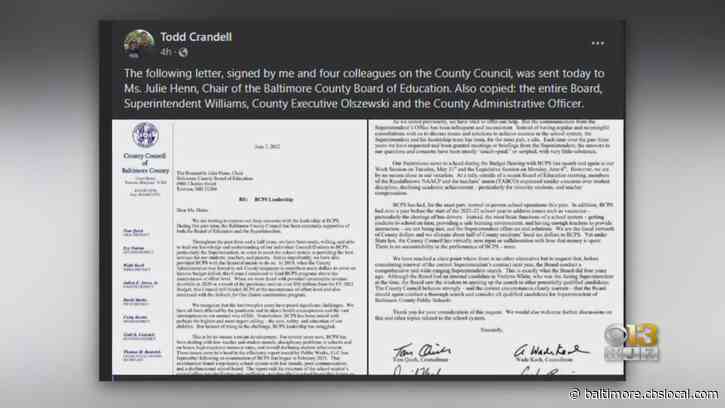 Baltimore County Council Members Urge School Board To Consider Replacing Superintendent