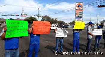 Se manifiestan trabajadores de gasolineras en Hermosillo; exigen pago de utilidades - Proyecto Puente