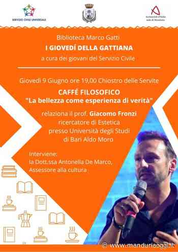 MANDURIA - 'La bellezza come esperienza di verità': domani una conferenza nell'ambito dei 'Giovedì della Gattiana' - ManduriaOggi