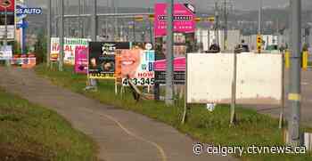 Calgary councillor raises concerns over illegal signs along Métis Trail | CTV News - CTV News Calgary