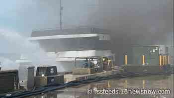 Spirit of Norfolk continues to burn, one day after catching fire