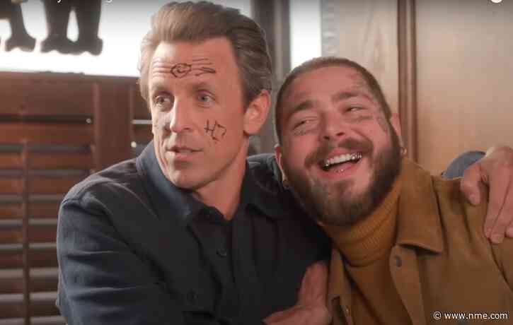 Watch Post Malone go day-drinking with Seth Meyers