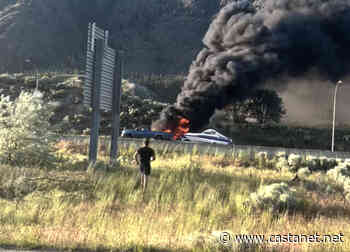 No patients taken to hospital after fiery crash on Trans-Canada - Kamloops News - Castanet.net