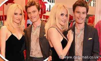 Newlyweds Pixie Lott and Oliver Cheshire dress up for the Loubi's on the Beach launch at Selfridges - Daily Mail