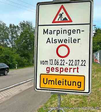 Baustelle zwischen Marpingen und Alsweiler: Ärger wegen bevorstehender Vollsperrung - Saarbrücker Zeitung