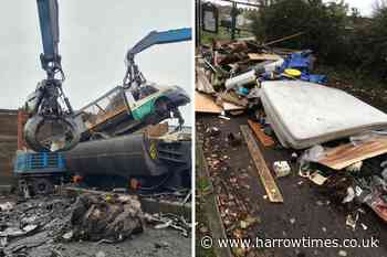 Brent Council crushes Newfield Primary School fly-tip truck