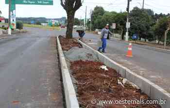 Faxinal dos Guedes inicia construção de canteiros na Avenida Rio Grande do Sul - Oeste Mais