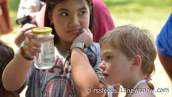 Elementary students in Hampton help build oyster reef in river