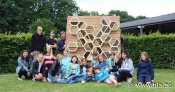 Kindergemeenteraadsleden maken groot bijenhotel | Geel | hln.be - Het Laatste Nieuws