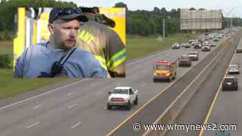 Together they stand in honor of fallen firefighter as procession is held through Greensboro - WFMYNews2.com