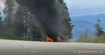 RV fire closes Highway 3, east of Osoyoos - Okanagan | Globalnews.ca - Global News