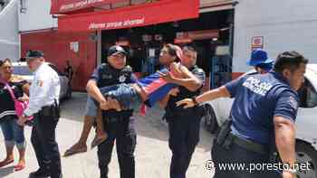 Hombre intenta golpear a policías de Ciudad del Carmen y es detenido - PorEsto
