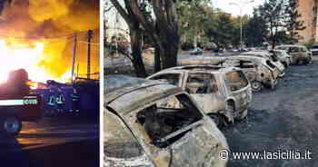 Notte di roghi a Catania: bruciano un campo rom e cumuli di rifiuti, incenerite dieci auto - La Sicilia