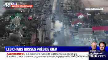 Les images de chars russes à 15 km de Kiev, attaqués par la résistance ukrainienne - BFMTV