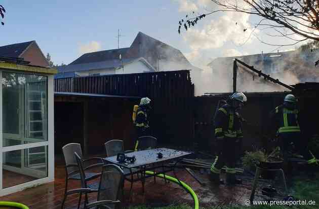FW-RD: Schuppenbrand in Ortsmitte von Hohenwestedt (Schleswig-Holstein, Kreis Rendsburg-Eckernförde)