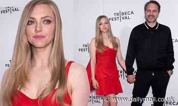 Amanda Seyfried stuns in red dress at Tribeca Film Festival premiere of 88 alongside Thomas Sadoski - Daily Mail