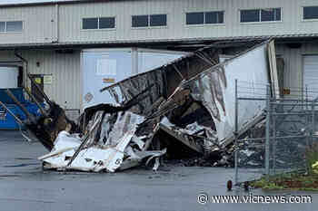 Fire destroys trailer at North Saanich shipping and receiving business; under investigation – Victoria News - Victoria News