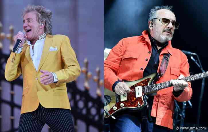 Rod Stewart and Elvis Costello laugh off media “feud”