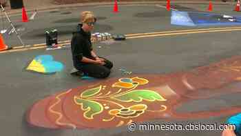 Community Supports Ukrainian Chalk Artist During Maple Grove Event - CBS Minnesota