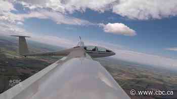 Soaring over Edmonton in a glider