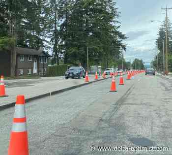 North Delta road project seeing median installed - Delta Optimist