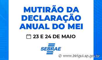 Sebrae Aqui de Birigui realiza no dias 23 e 24 de maio mutirão da declaração anual do MEI - birigui.sp.gov.br