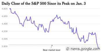 S&P 500 Falls Into Bear Market - The New York Times