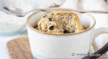 Recept voor havermout-mugcake met blauwe bessen van Laura's Bakery - Vriendin