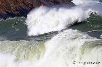 Surfistas aproveitam swell com ondas entre 6m e 7m em Itacoatiara-RJ - Globo.com