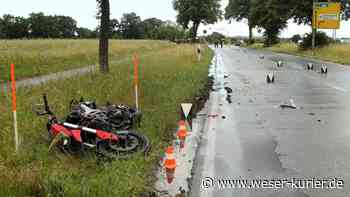 Motorradfahrer übersieht Auto: 53-Jähriger lebensbedrohlich verletzt - WESER-KURIER