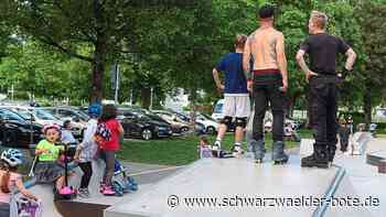Funpark-Party in Hechingen - Mutige Stützrad-Mädchen und coole Skater auf der Piste - Schwarzwälder Bote