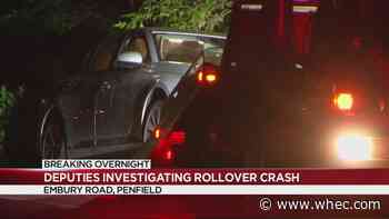 Rollover crash in Penfield sends car off road